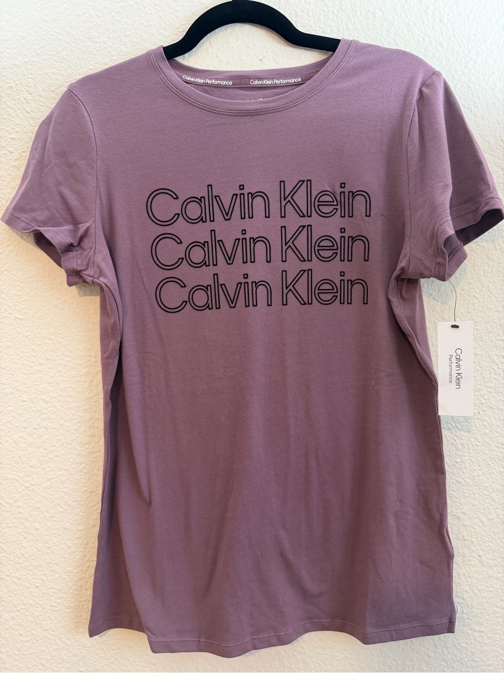 Calvin Klein Lavender-Mauve Short Sleeve Logo Tee